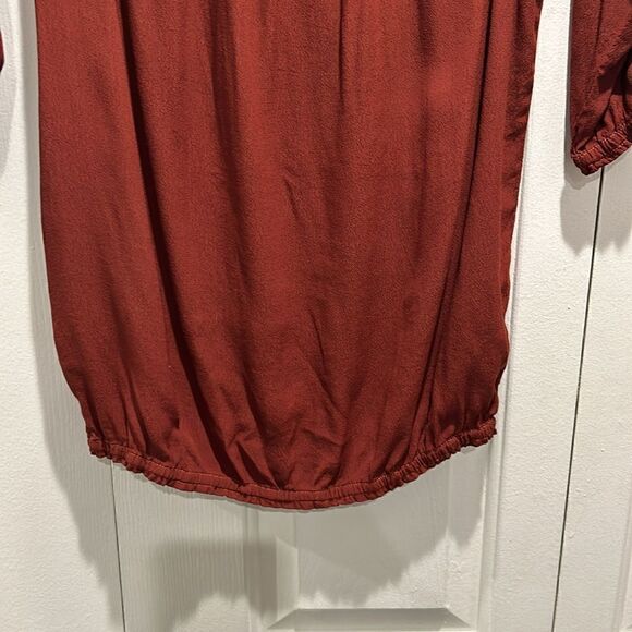 NWT Monrow Brown/Rust off the Shoulder Blouse, Size Large - Picture 3 of 8